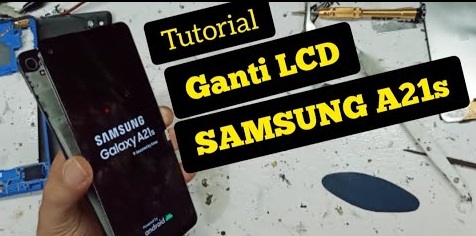 lcd samsung a21s pecah